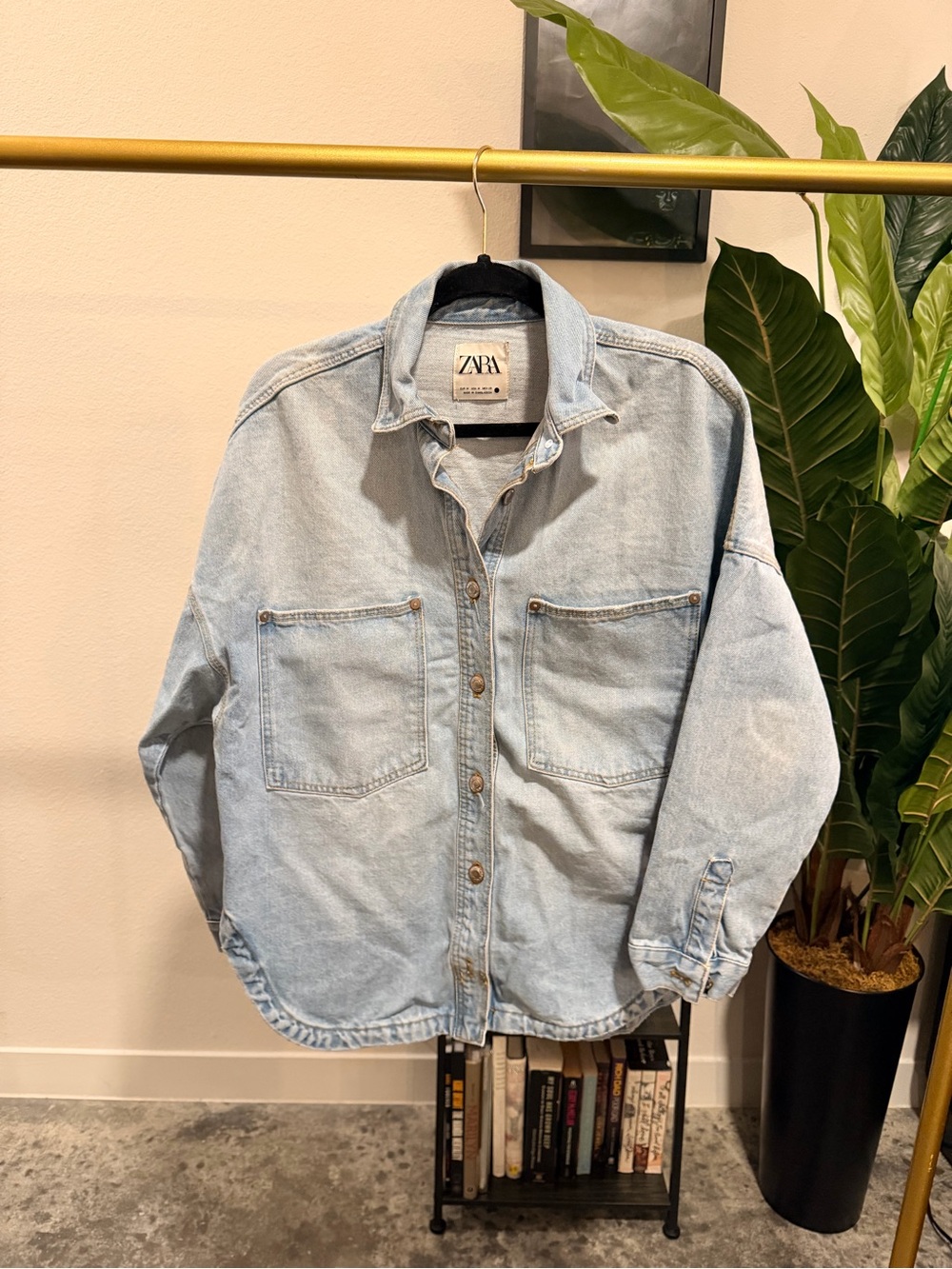 Zara Denim Button Up Shacket - Size Medium